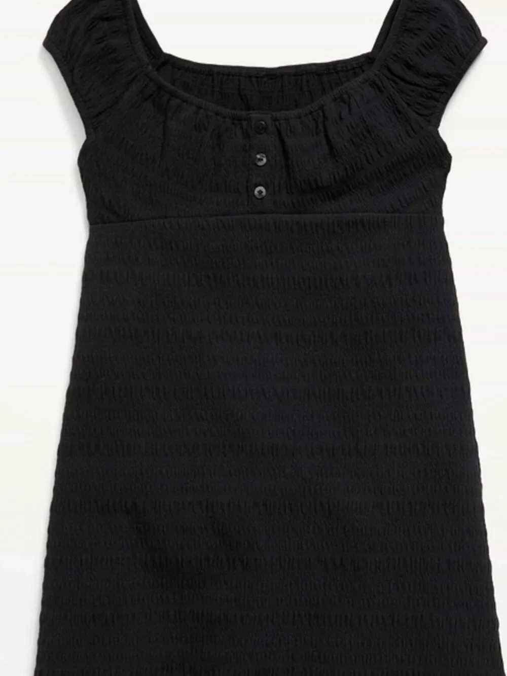 Girls Smocked Jersey Henley Dress by Old Navy  Black Size M (8)  New with Tags